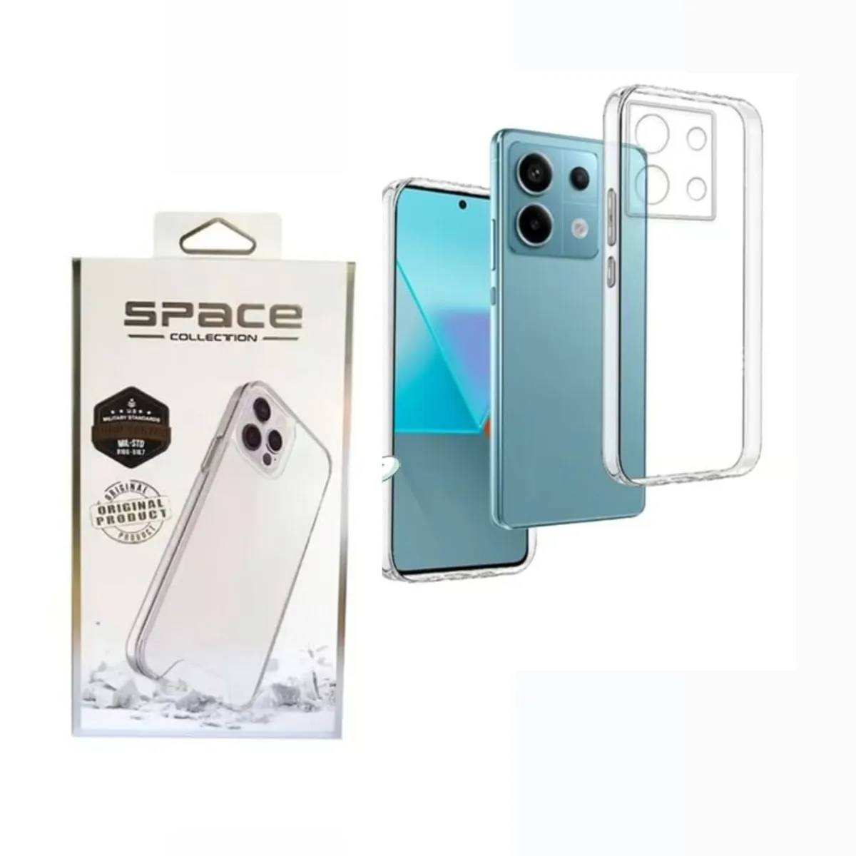 SPACE - Case Space Transparente Para Xiaomi Note 13 Pro 5G + Mica de Vidrio