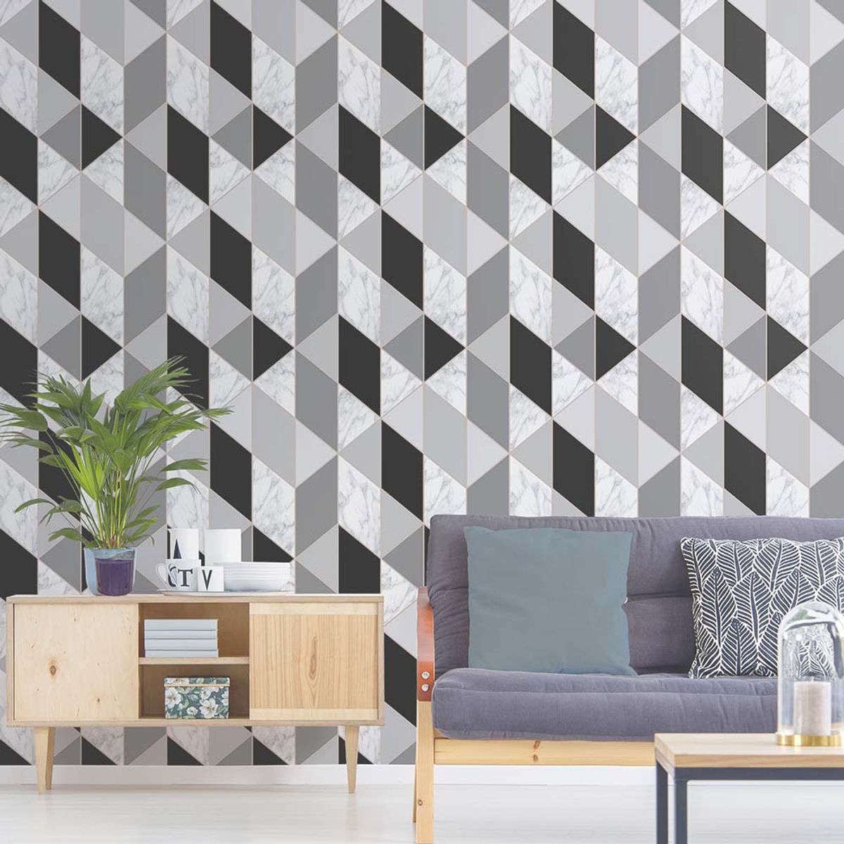 MULTITOP - Papel Tapiz Fresca Marble Geo 052X10 Mts Charcoal