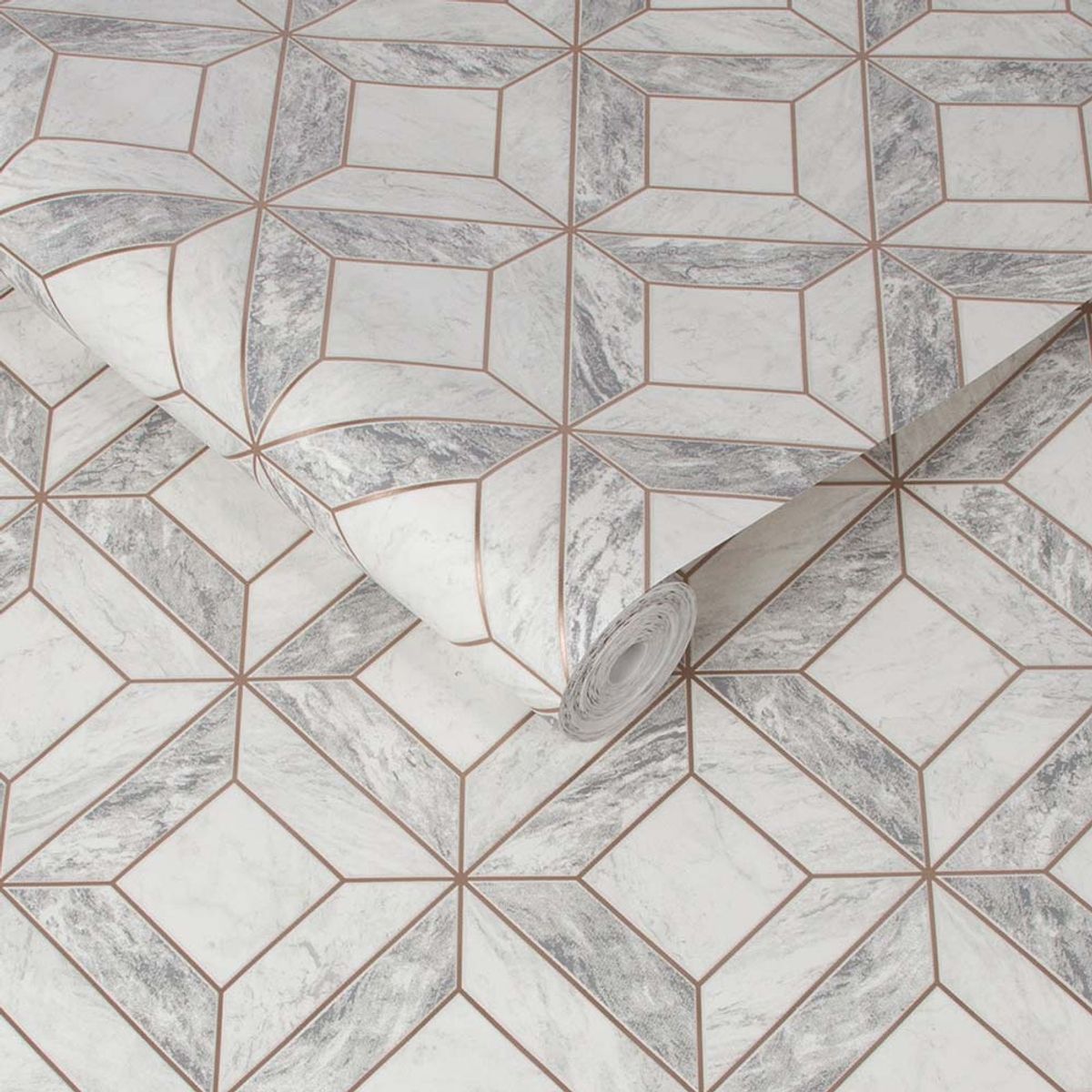 MULTITOP - Papel Tapiz Oasis Marble Marquetry 052X10 Mts White