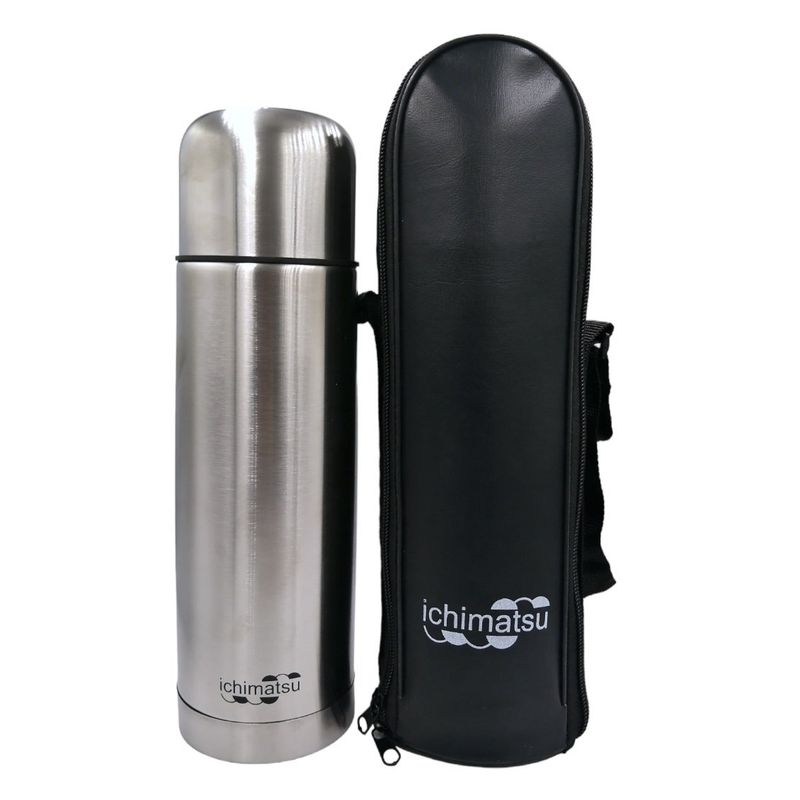 ICHIMATSU - Termo Bala 1 Litro de Acero Inoxidable 304 Con Funda