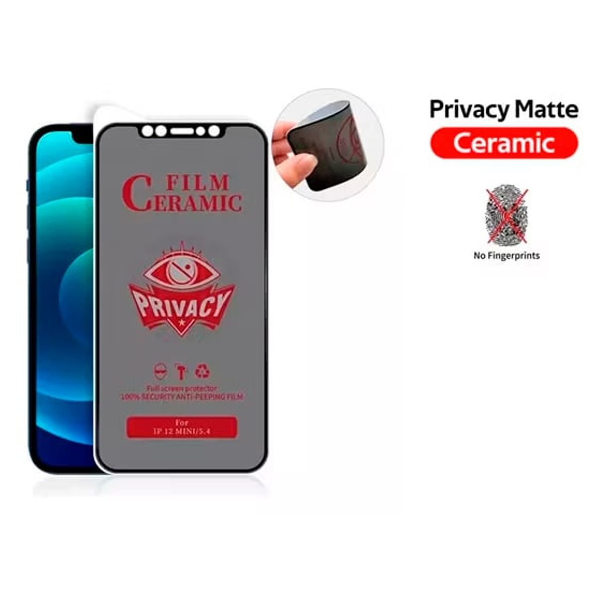 GENERICO - Case Spigen Zero para iPhone 12 Pro Max Blanco + Mica Cerámica Antiespia