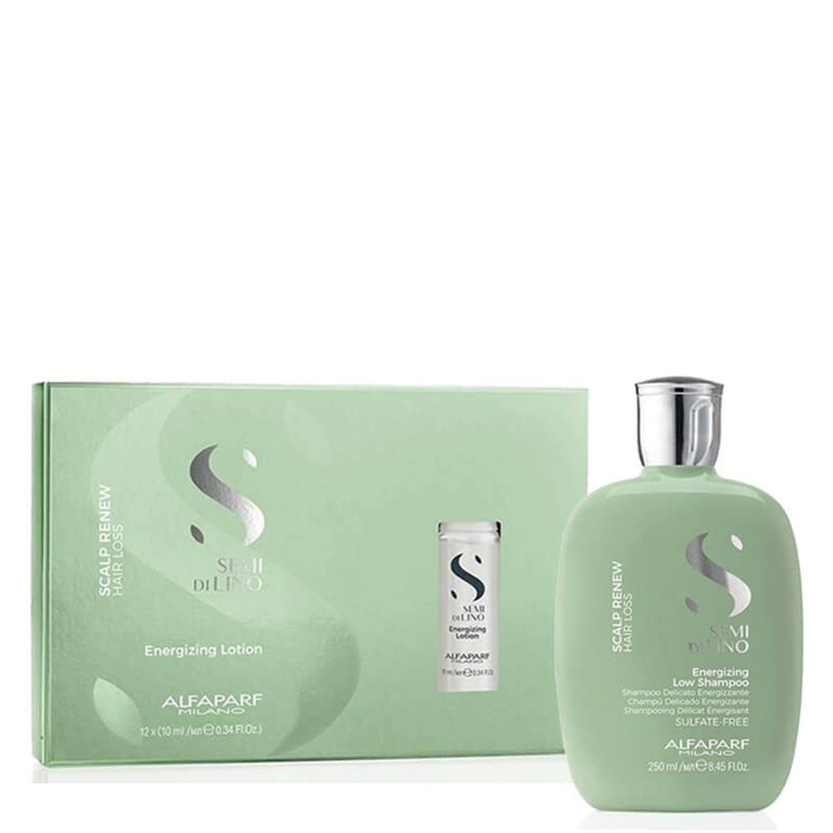 ALFAPARF MILANO - ALFAPARF SEMI DI LINO  Dúo Energizing Shampoo 250 ml + Energizing Lotion 12 unid x 10ml