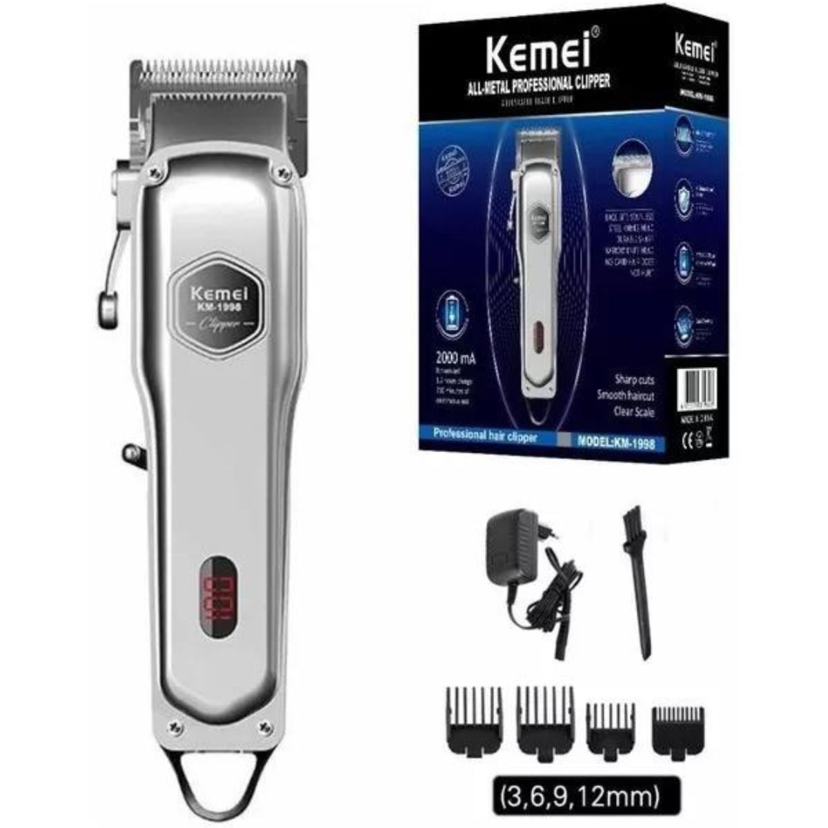 KEMEI - Máquina Cortadora de Cabello Profesional con Pantalla Kemei KM-1998
