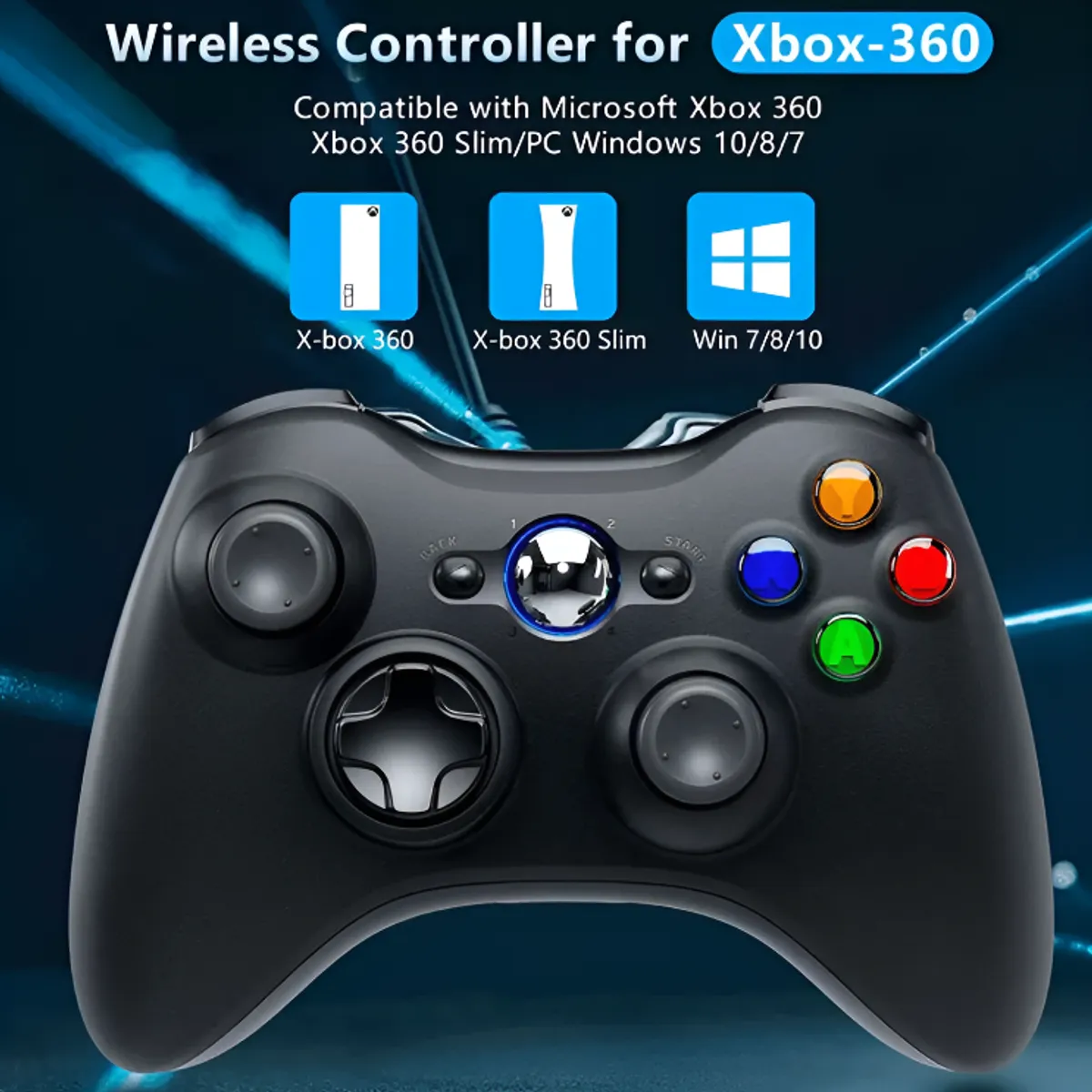 SEISA - Mando Genérico Xbox 360 para Pc Laptop Adaptador USB a Pilas.