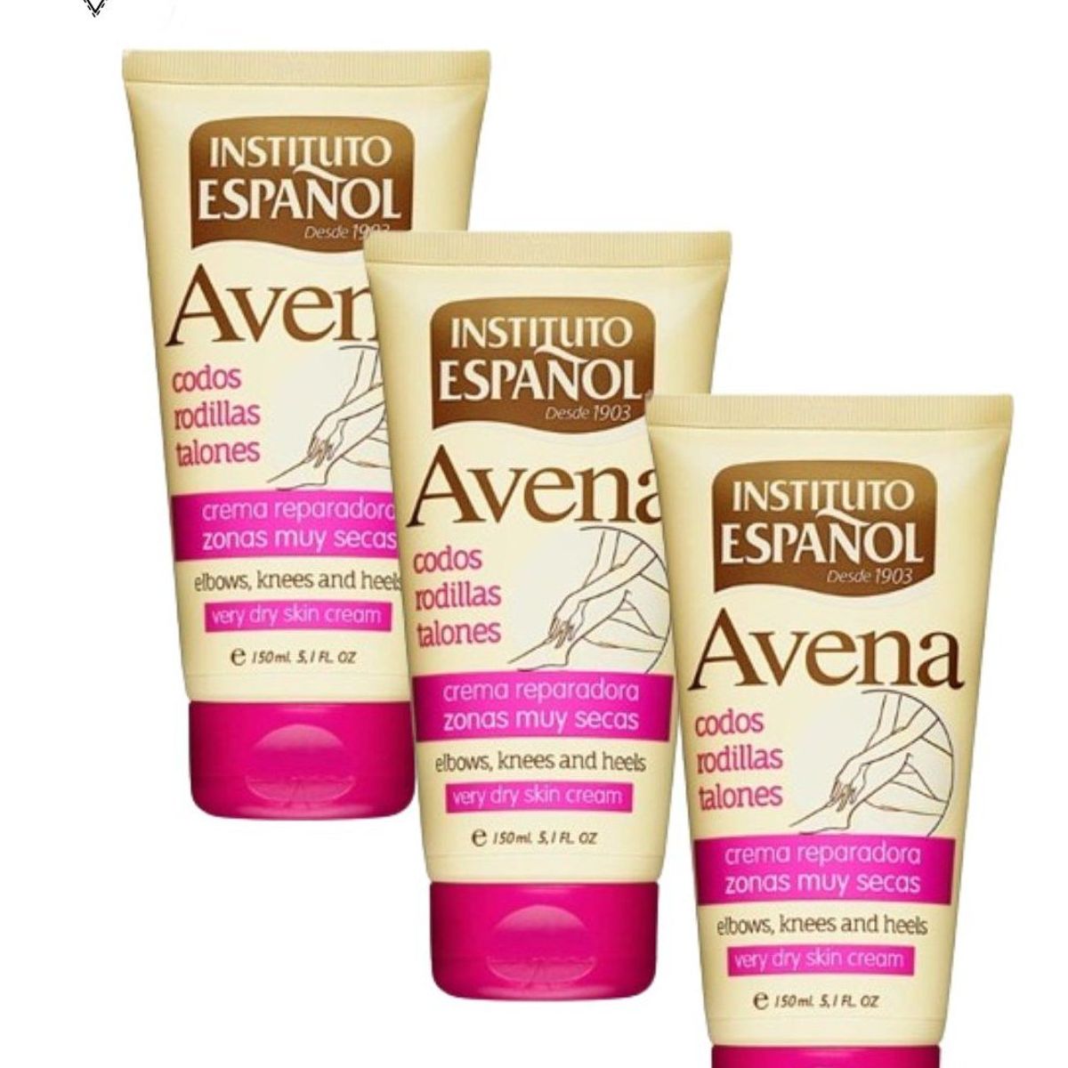 INSTITUTO ESPANOL - Pack 3 Unds Instituto Español Crema Reparadora Avena zonas muy secas 150ml_.