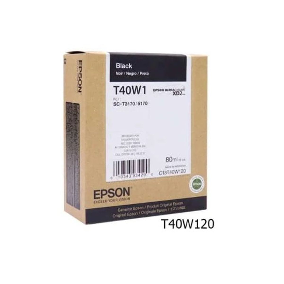 EPSON - Cartucho de tinta Epson T40W120 UltraChrome XD2 de 80ml color negro