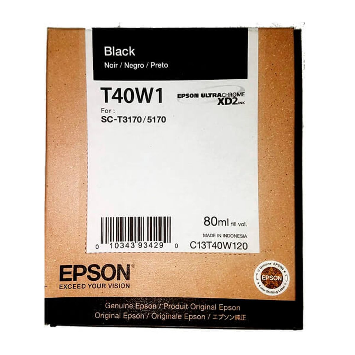 EPSON - Cartucho de tinta Epson T40W120 UltraChrome XD2 de 80ml color negro