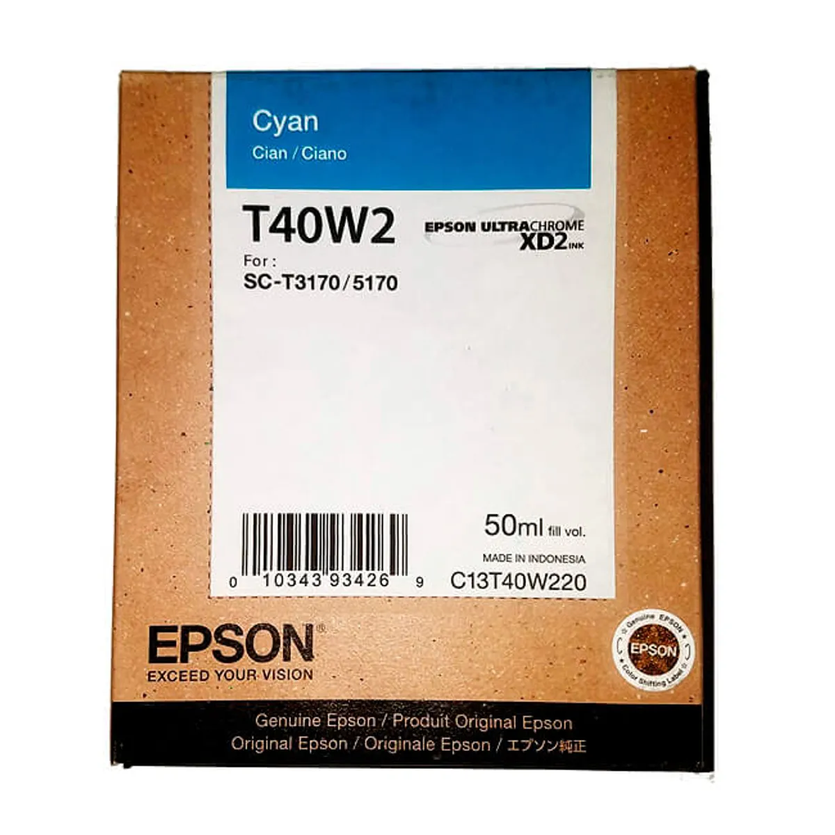 EPSON - Cartucho de tinta Epson T40W220 UltraChrome XD2 de 50ml-Cyan