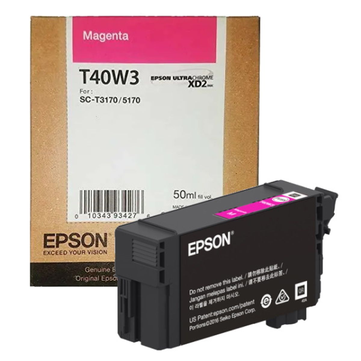 EPSON - Cartucho de tinta Epson T40W320 UltraChrome XD2 de 50ml-Magenta