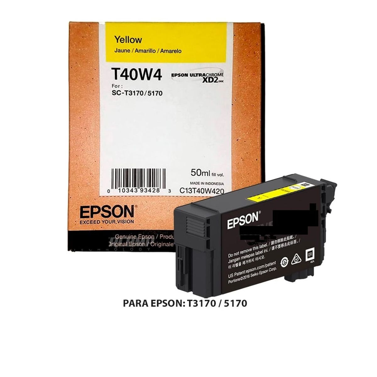 EPSON - Cartucho de tinta Epson T40W420 UltraChrome de 50ml-Yellow