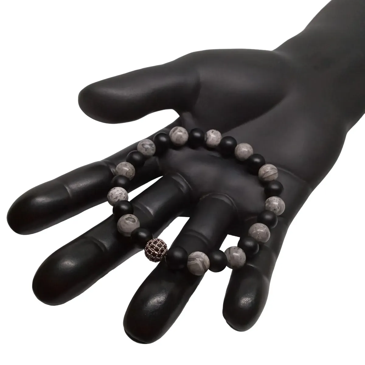 LUCYANA JOYAS Y ACCESORIOS - Pulsera para Hombre con dije de Cristal y Cuarzo Ónix