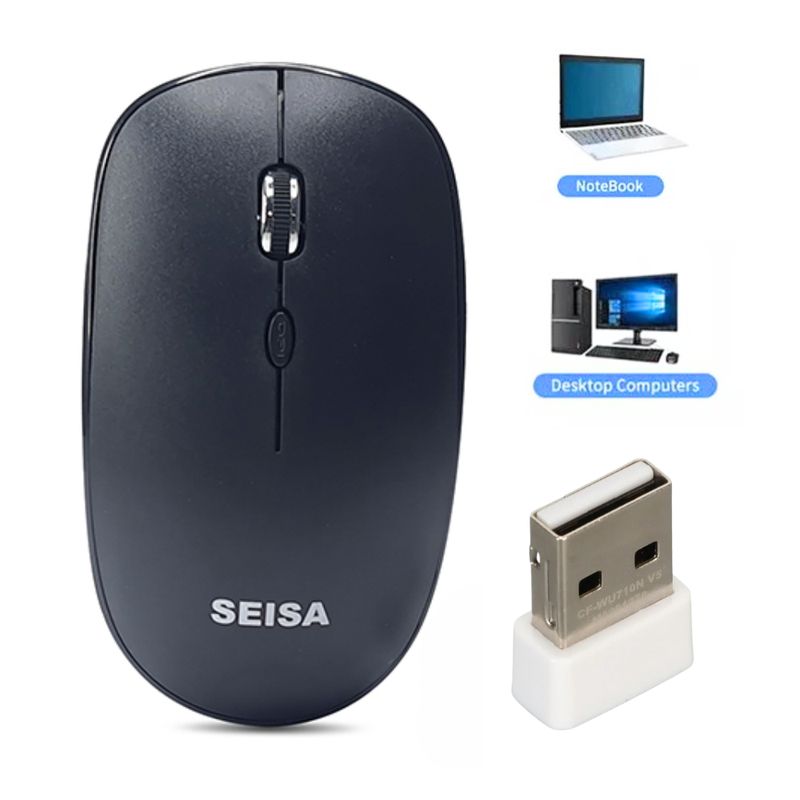 SEISA - Mouse inalámbrico recargable Seisa bluetooth color Negro RF-M08