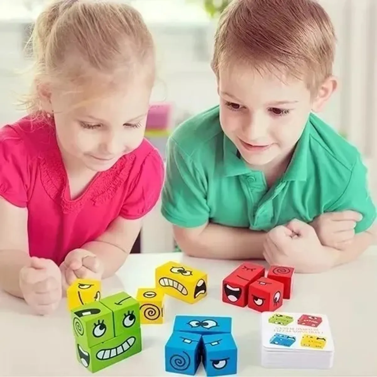 GENERICO - Juego de cubos didactico de emociones para niños Emoji