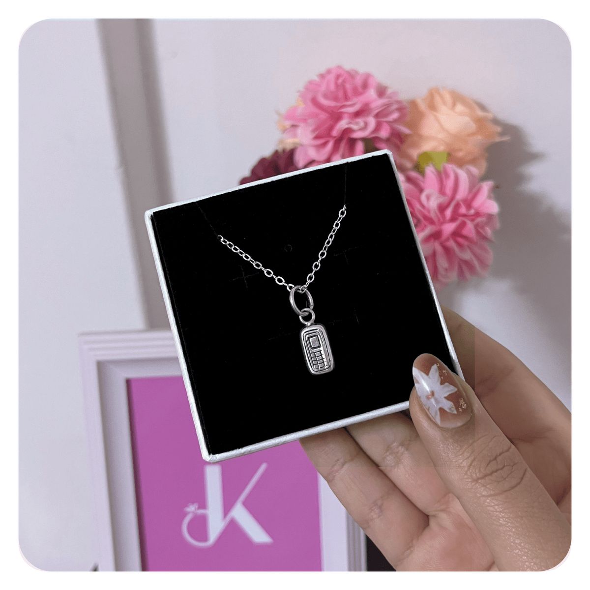 GENERICO - Collar Mujer Phone Celular Teléfono Joya Regalo Plata
