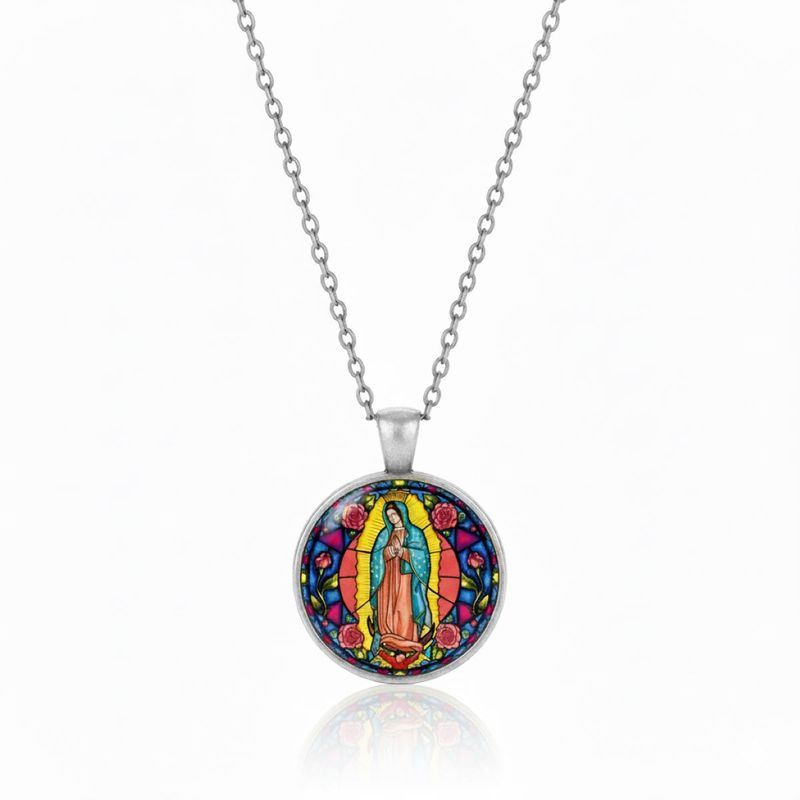 SANTORAL - Collar Virgen de Guadalupe Tipo Vitral - Bijoutería