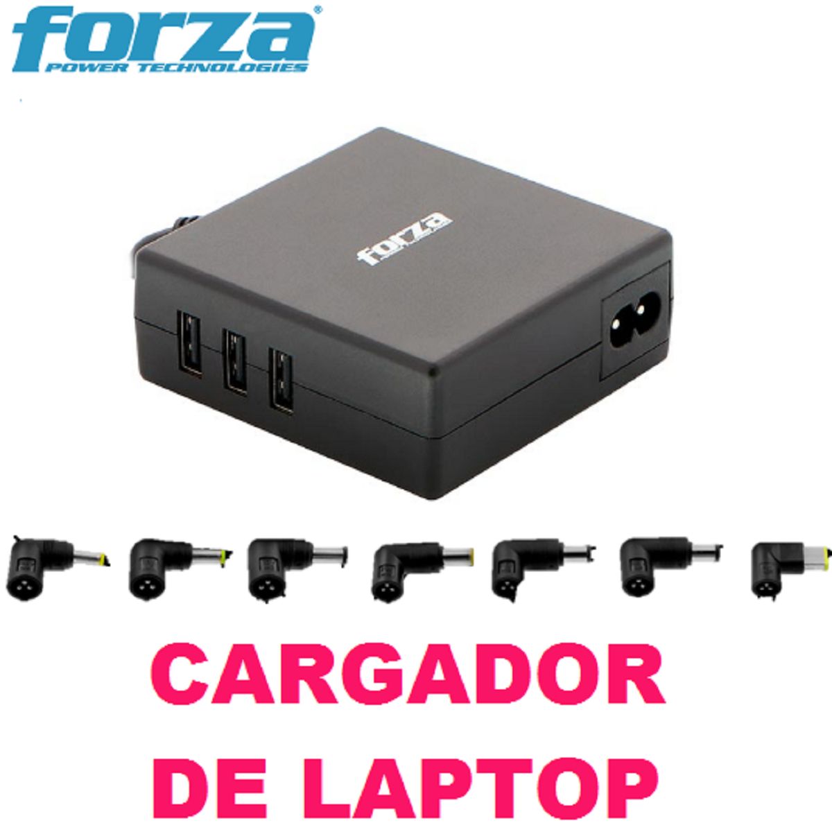 FORZA - CARGADOR ADAPTADOR UNIVERSAL PARA LAPTOP FORZA 90W FNA-790