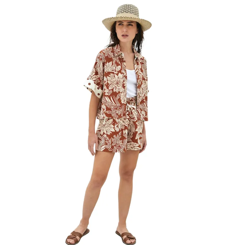 PERMUTA - Conjunto short y blusa lino Bahamas Flores Mujer Permuta