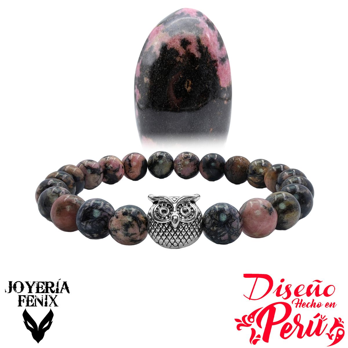 JOYERIA FENIX - Pulsera Piedra Natural Búho - Joyería Fénix