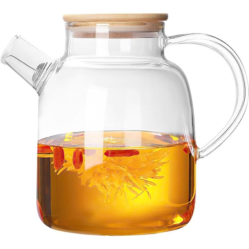 FACUSA - Tetera Recta De Borosilicato  1800 Ml T/Madera