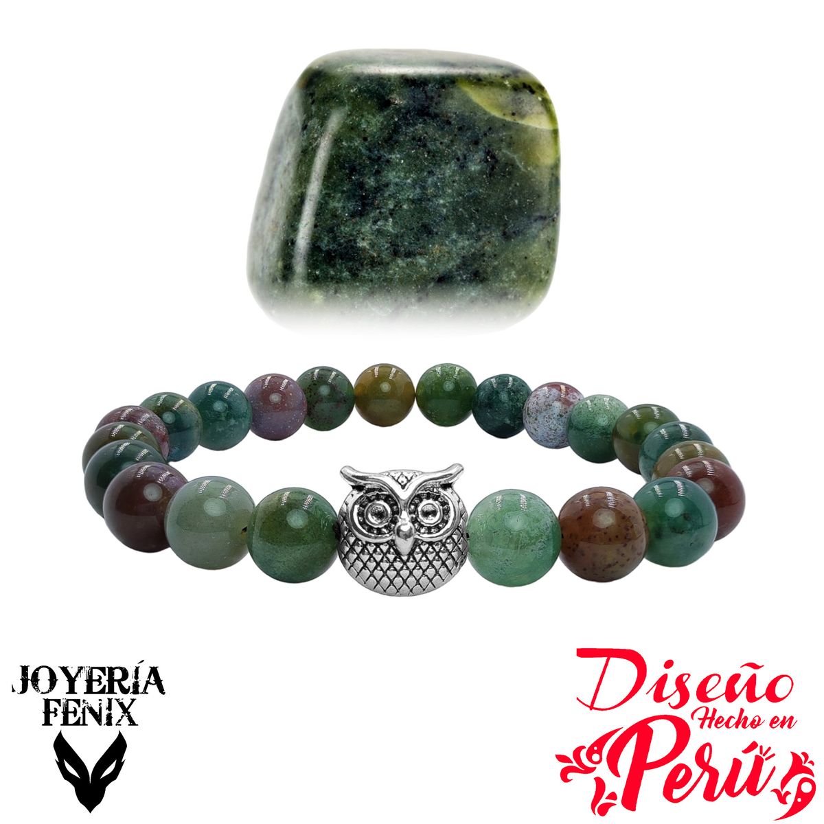 JOYERIA FENIX - Pulsera Piedra Natural Búho - Joyería Fénix