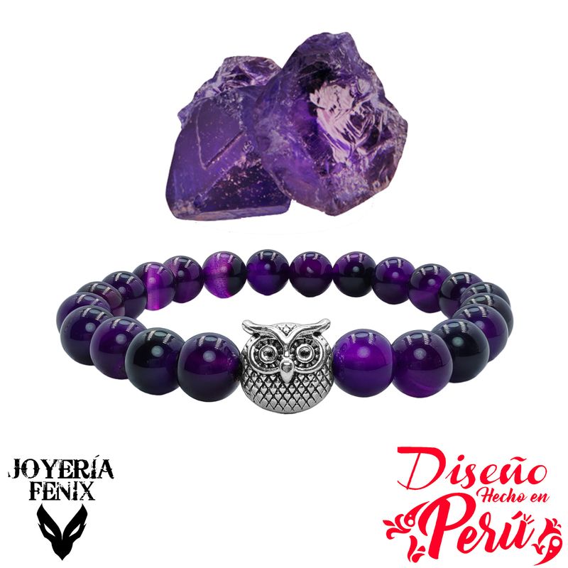 JOYERIA FENIX - Pulsera Piedra Natural Búho - Joyería Fénix