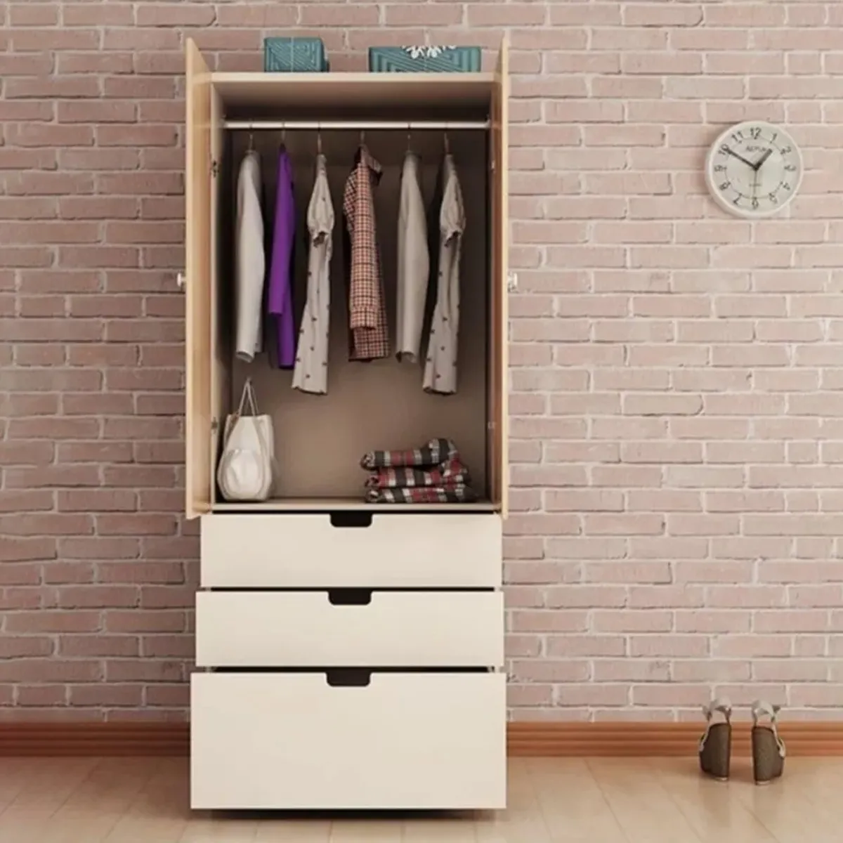 VENTITAS HOME - Ropero Macarena Ventitas Home Color Manzano y Blanco