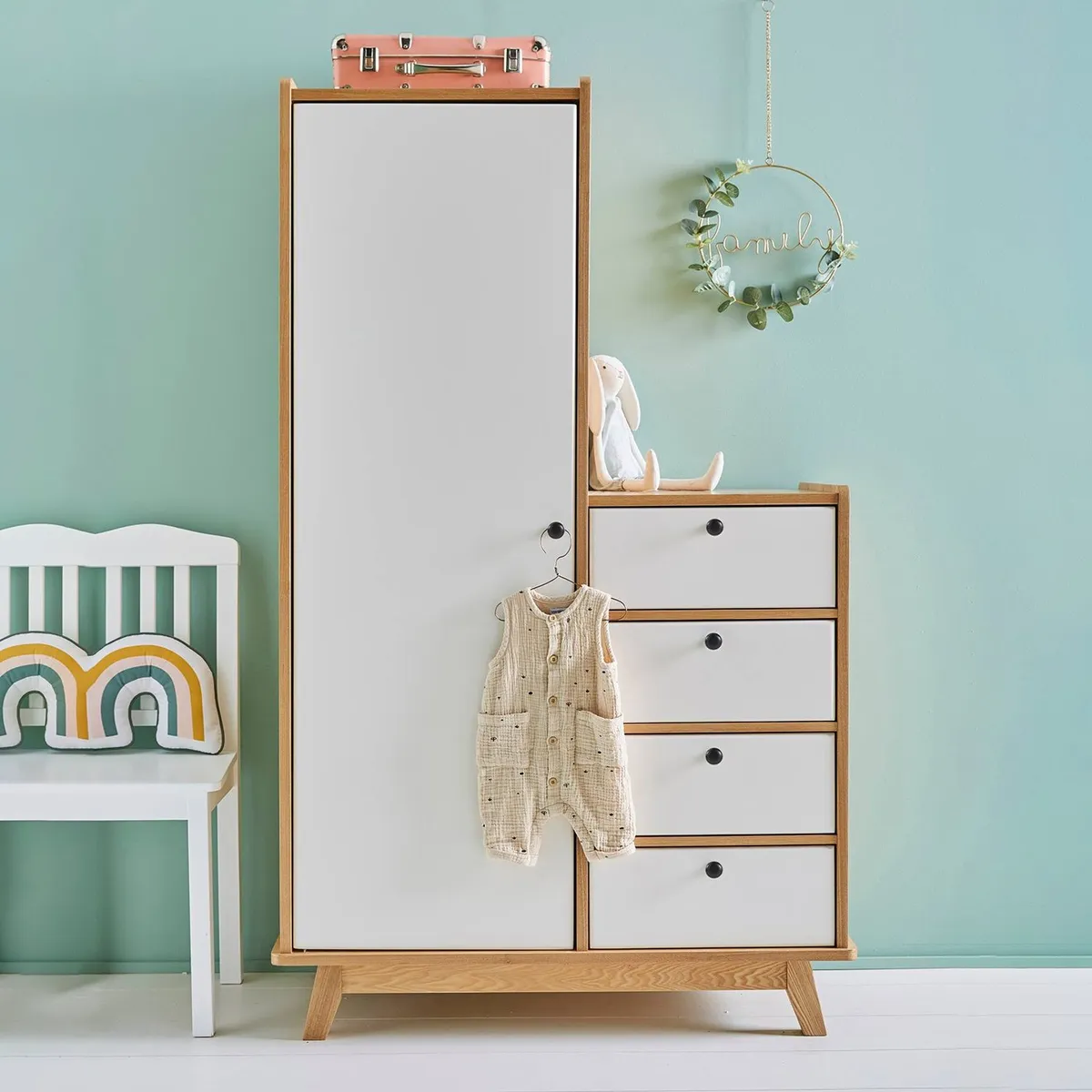 VENTITAS HOME - Ropero Infantil Daisy Ventitas Home Color Haya y Blanco