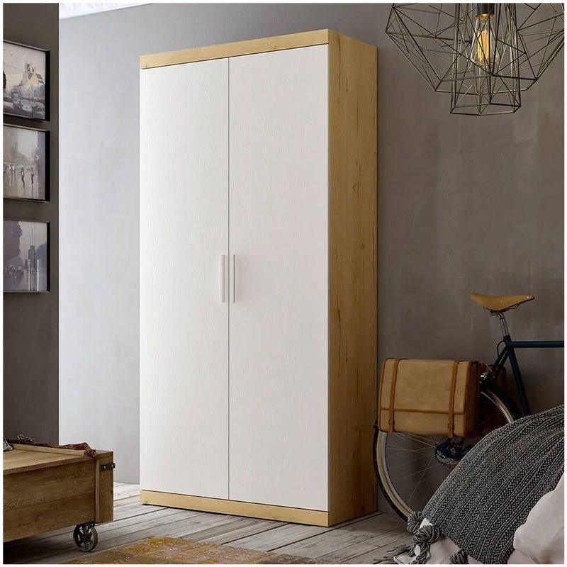 VENTITAS HOME - Ropero Minimalista Kamila Ventitas Home Color Rovere y Blanco