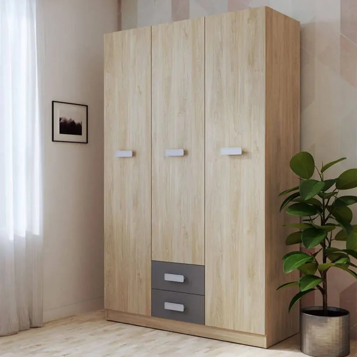 VENTITAS HOME - Ropero Clásico Marie Ventitas Home Color Rovere y Plomo