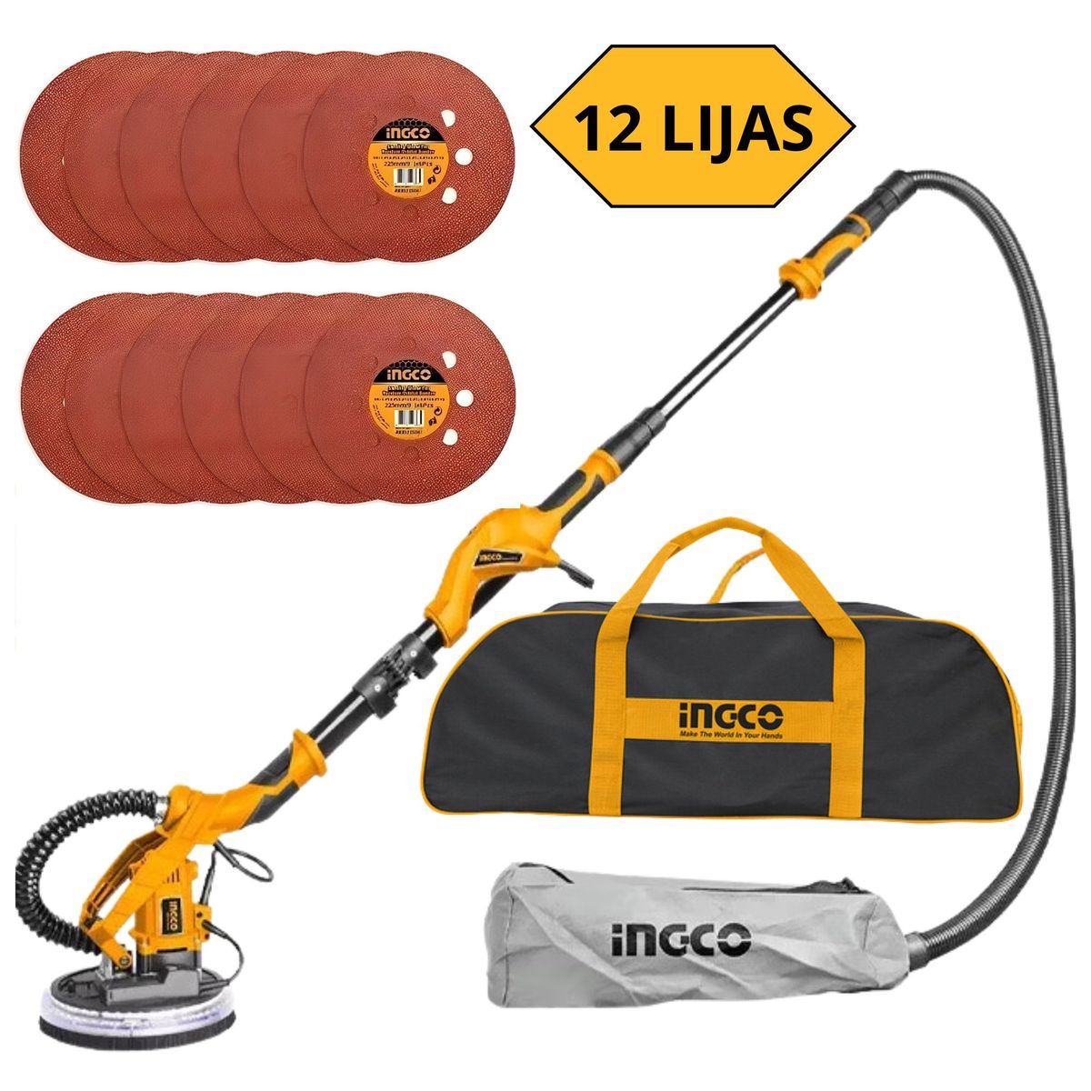 INGCO TOOLS - COMBO 2 LIJADORAS DE PARED Y TECHO FINO ACABADO