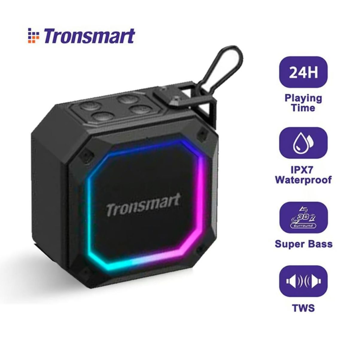 TRONSMART - Tronsmart Groove 2 Parlante Bluetooth 5.3 Portatil Acuático