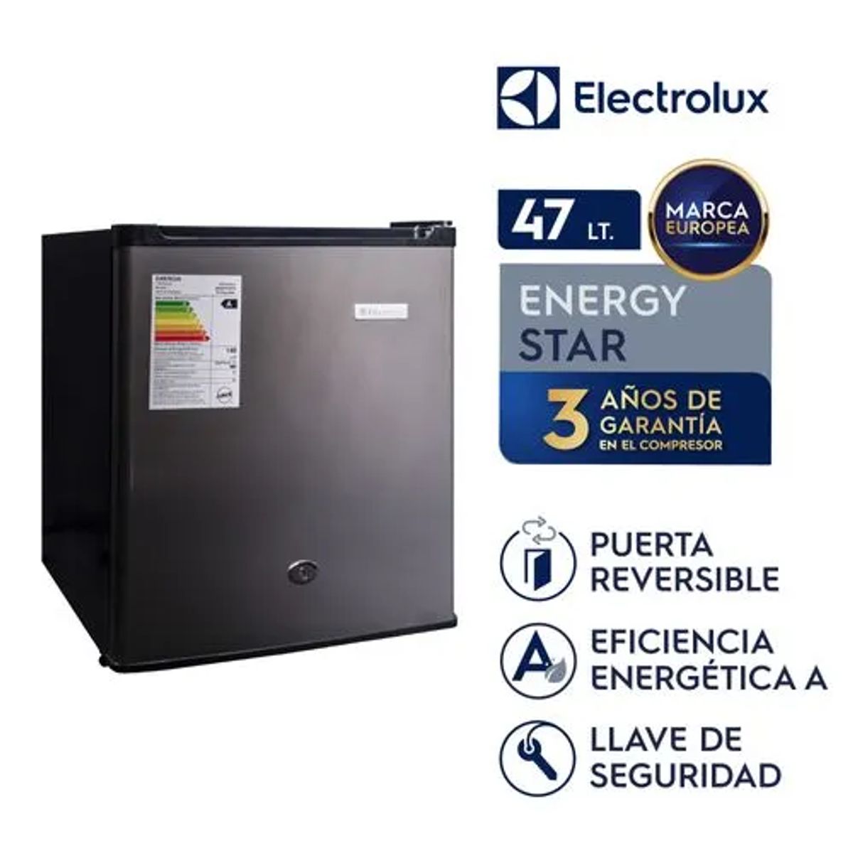 ELECTROLUX - Frigobar Frost de 47Lts Electrolux ERD50G2HPI Acero Inox