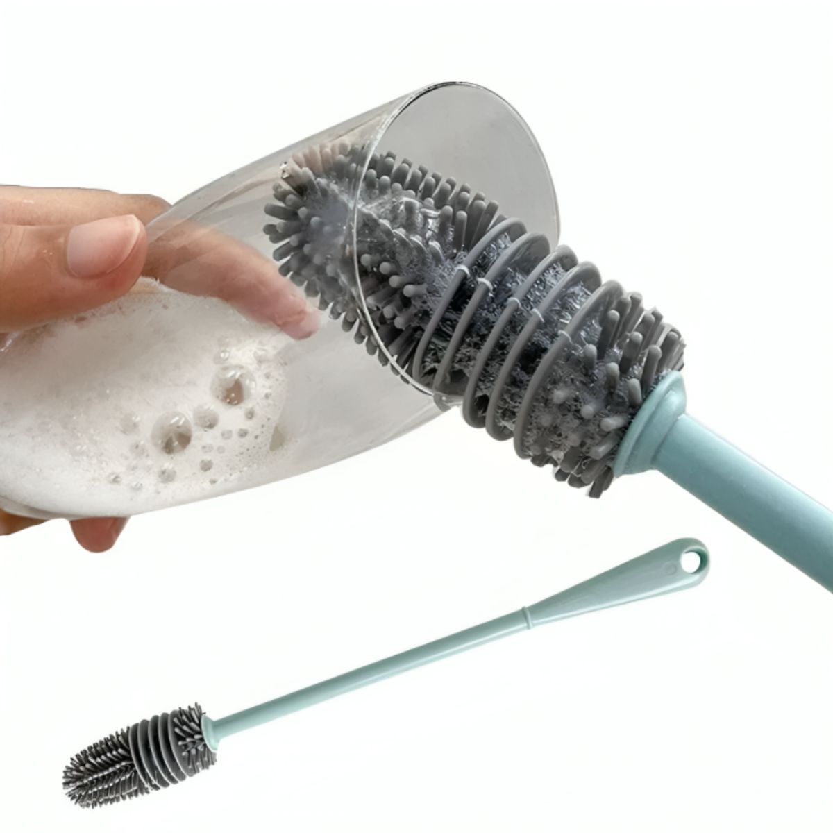 GENERICO - Pack x4 Cepillos de silicona para botellas y vasos