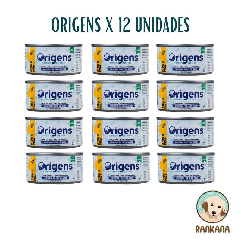 ORIGENS - ALIMENTO HÚMEDO ORIGENS X 85 GR ATUN Y PIÑA / 12 UNIDADES
