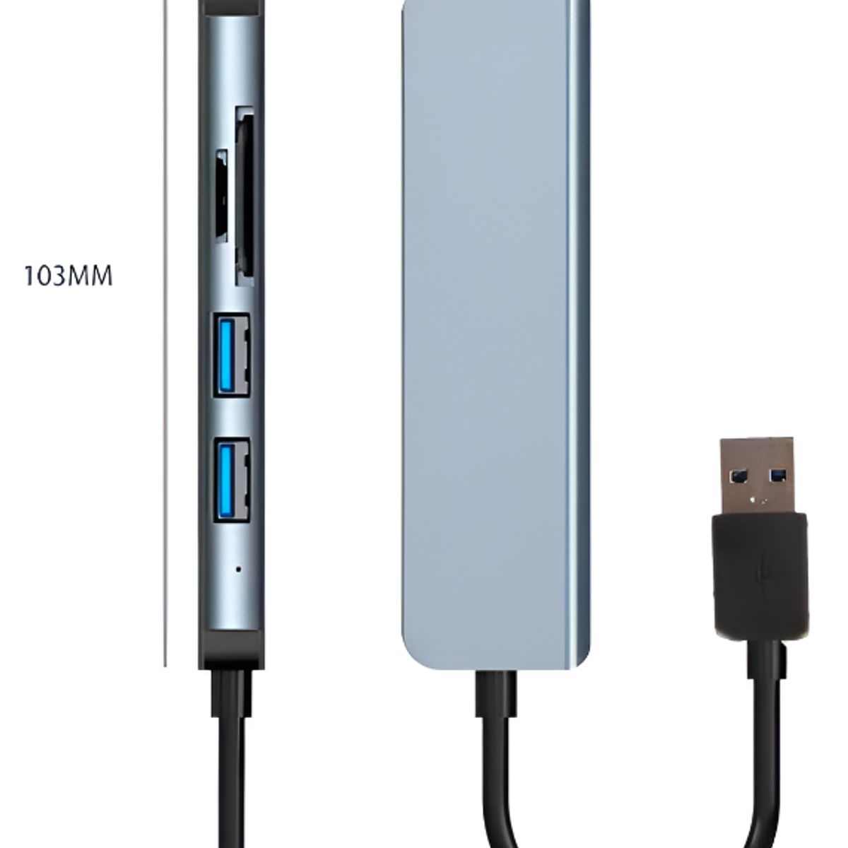 SEISA - Adaptador USB - 5 en 1 a Micro SD / TF y 3 Puertos USB