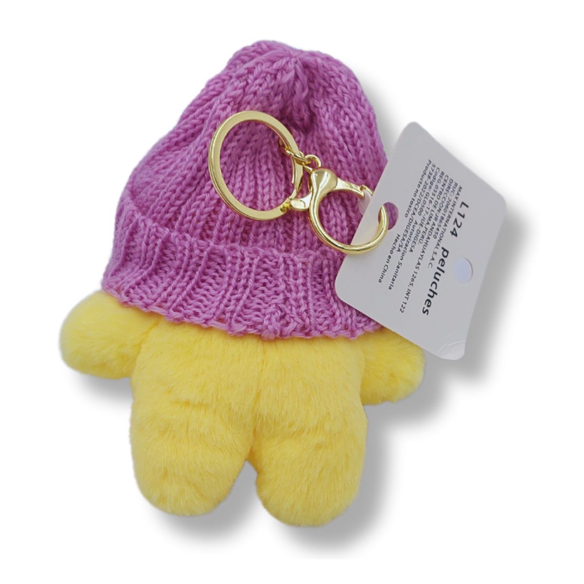 GENERICO - LLavero Peluche Pato Tik Tok con Gorro Morado Perfumado