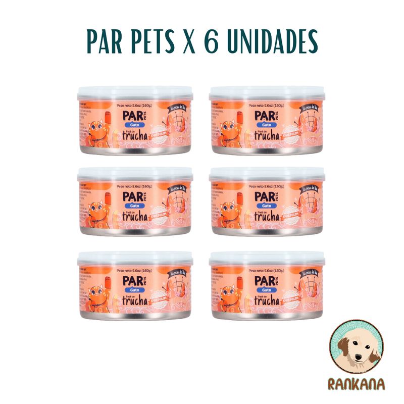 GENERICO - ALIMENTO HÚMEDO PAR PETS X 160 GR TRUCHA / 6 UNIDADES