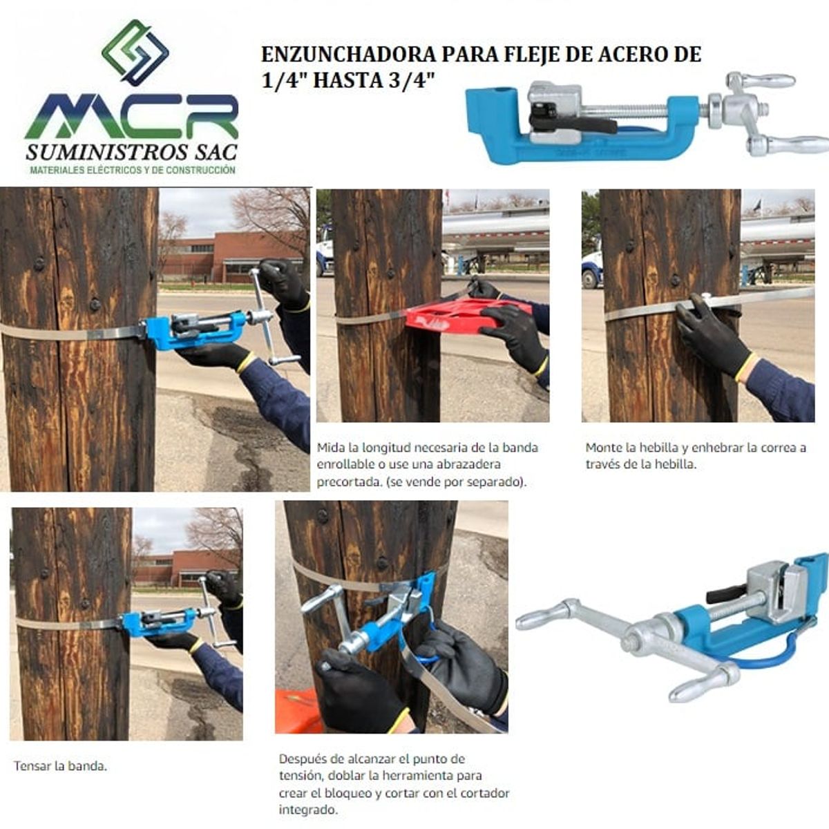 GENERICO - MAQUINA PARA CORTAR Y PRENSAR FLEJE DE ACERO HASTA 34 pulgada