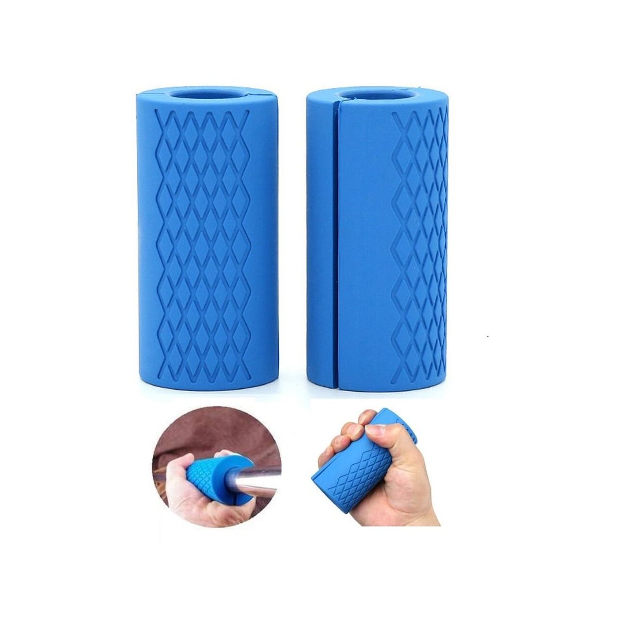 WINNER - Bomber Grip Agarre Empuñadura Para Barra Mancuernas Azul