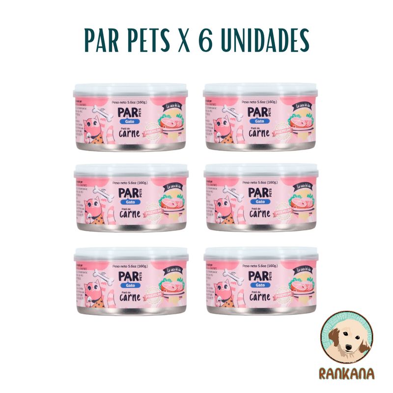 GENERICO - ALIMENTO HÚMEDO PAR PETS X 160 GR CARNE / 6 UNIDADES