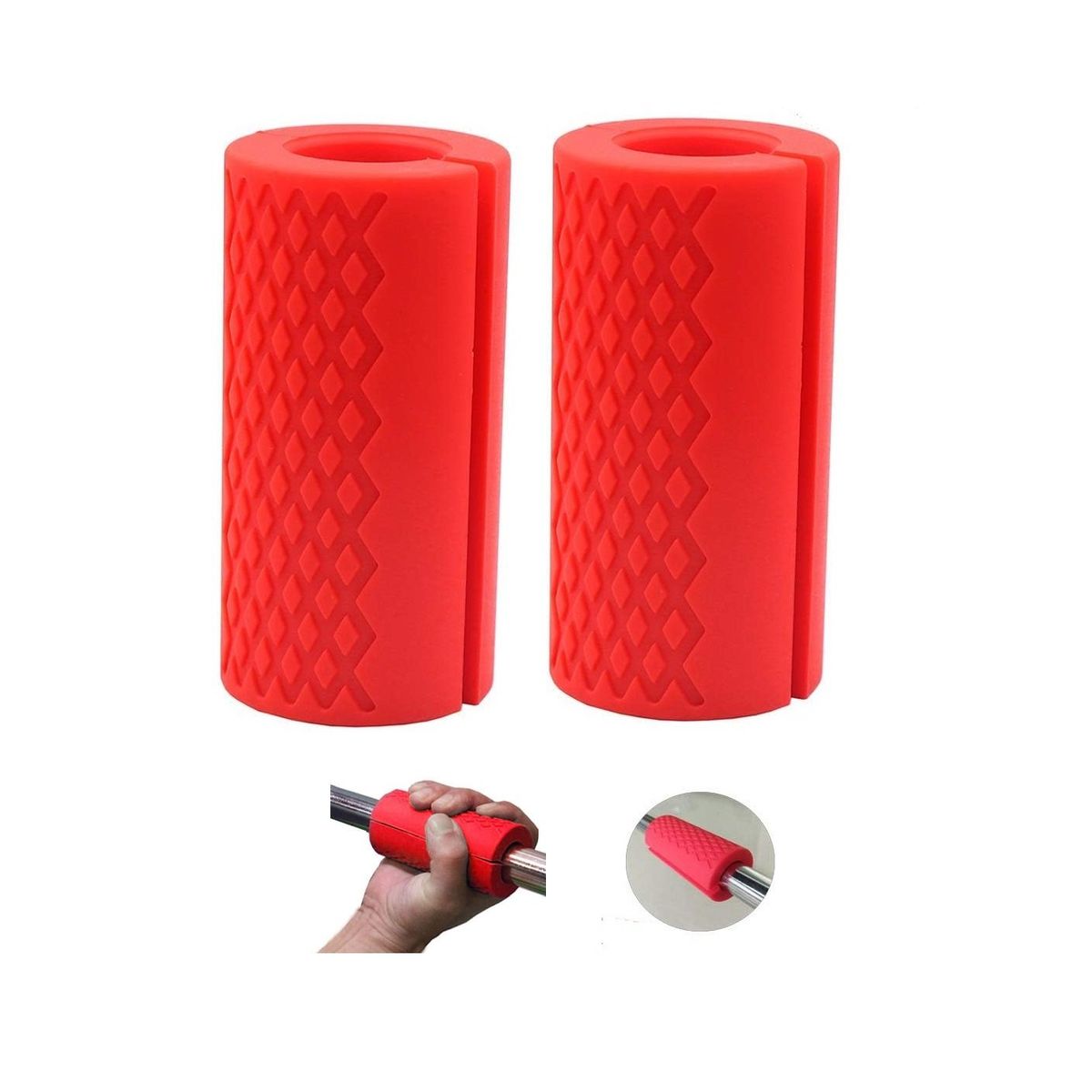 WINNER - Bomber Grip Agarre Empuñadura Para Barra Mancuernas Rojo