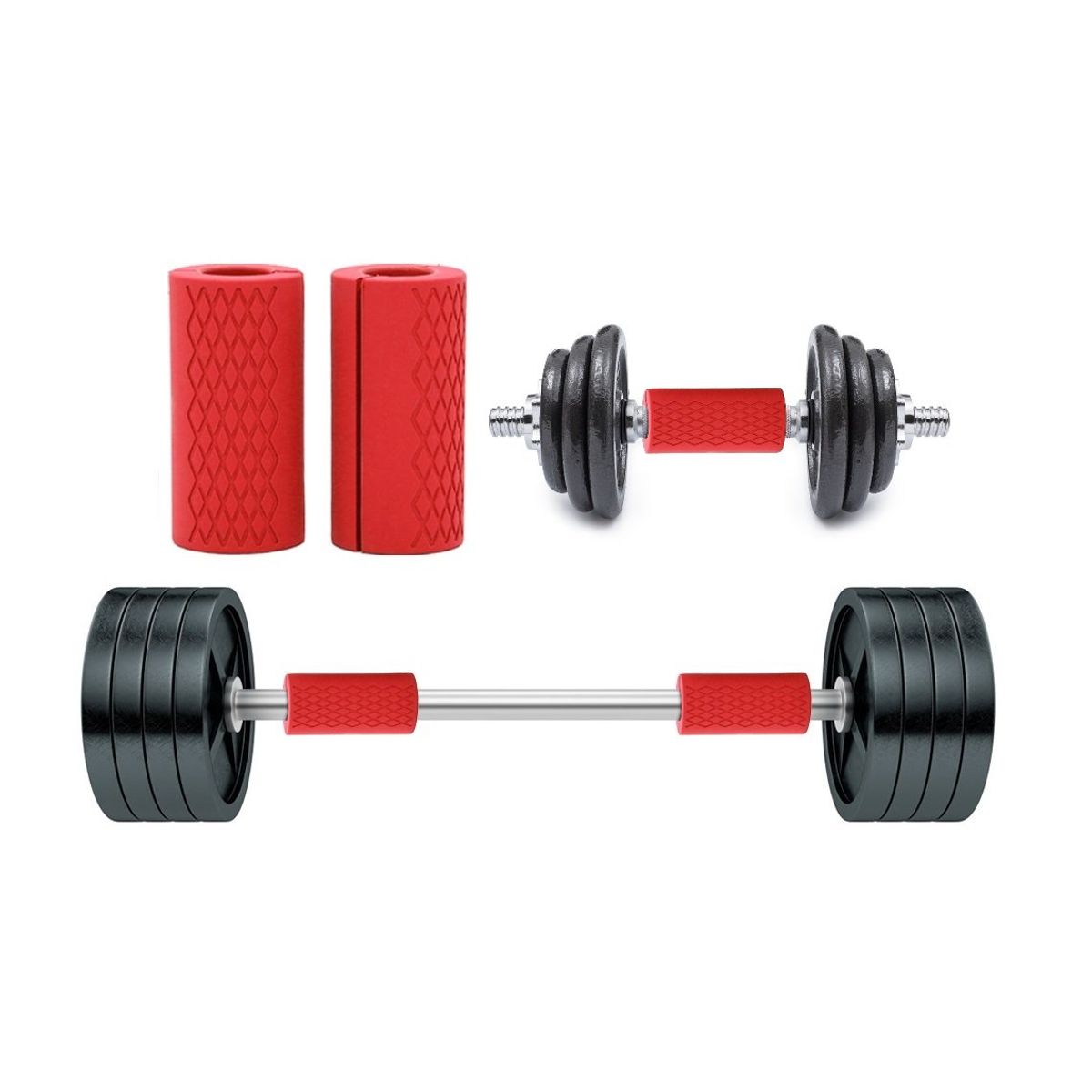 WINNER - Bomber Grip Agarre Empuñadura Para Barra Mancuernas Rojo