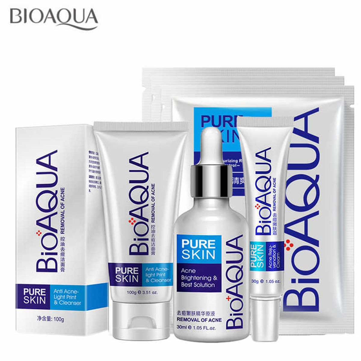 BIOAQUA - BIOAQUA PURE SKIN 4 PIEZAS ANTI-ACNÉ