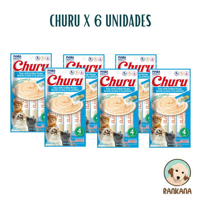 CHURU - SNACKS CHURU X 4 SACHETS ATUN Y VIEIRAS / 6 UNIDADES