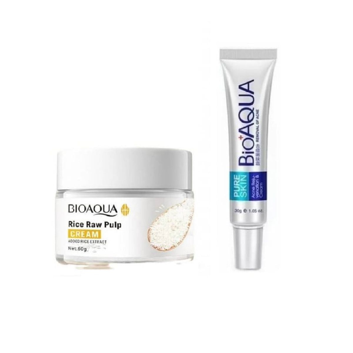 BIOAQUA - pack Aclarante de Arroz y Crema Anti-Acné  Bioaqua