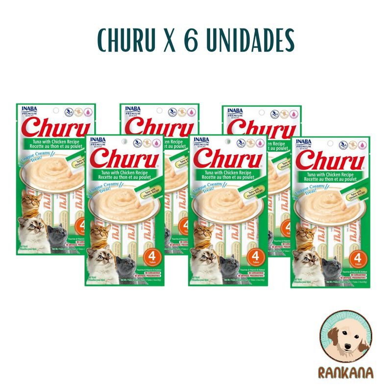 CHURU - SNACKS CHURU X 4 SACHETS ATUN Y POLLO / 6 UNIDADES