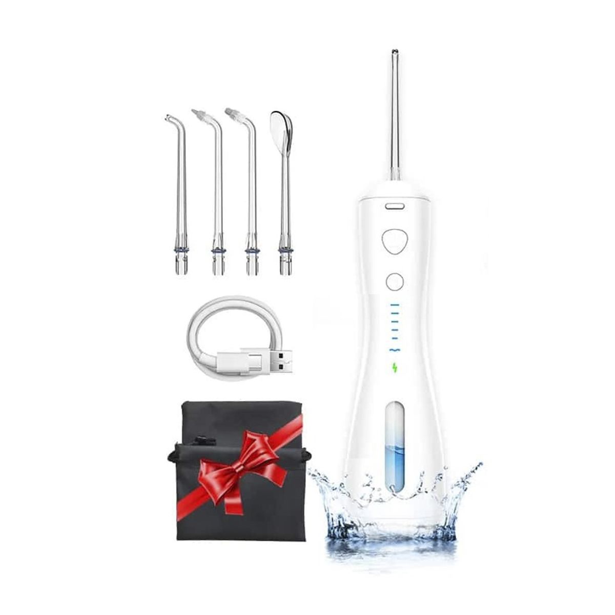 TECH CARE - Irrigador Bucal Dental Portátil 6 Modos + 4 Puntas + Estuche