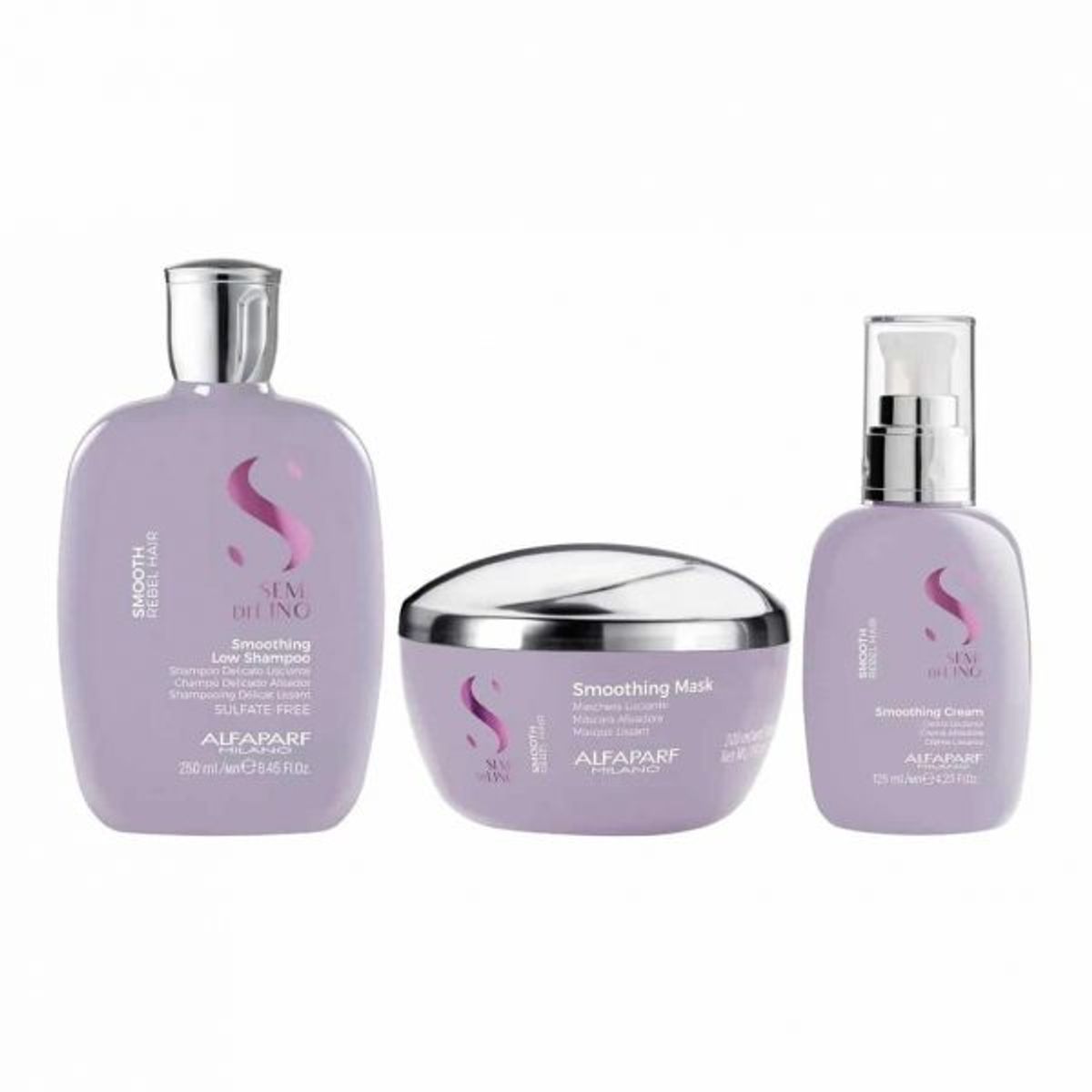 ALFAPARF MILANO - ALFAPARF SEMI DI LINO  Smoothing Trio Shampoo 250 ml + Mask 200 ml + Smoothing Cream 125 ml