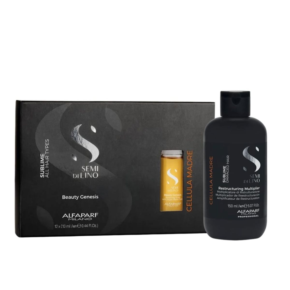 ALFAPARF MILANO - ALFAPARF SUBLIME CELLULA MADRE Ampollas 12und x 13ml + Restructuring Multiplier 150 ml