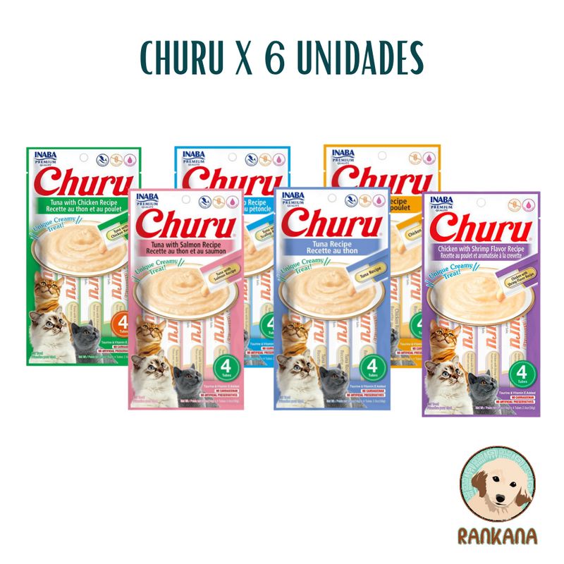 CHURU - SNACKS CHURU X 4 SACHETS SABORES VARIADOS / 6 UNIDADES